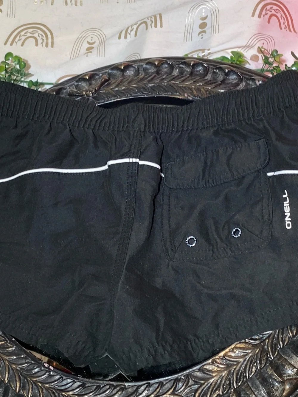 O'Neill Black Athletic Shorts with White Piping